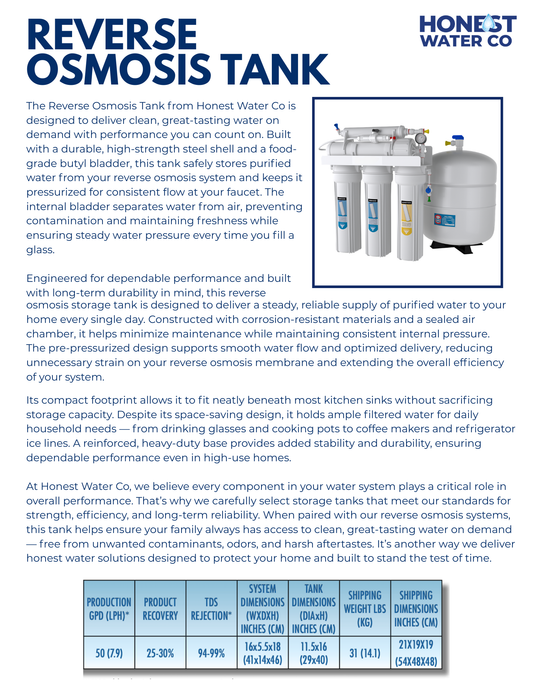 RO - 5 Stage Reverse Osmosis (Tank)